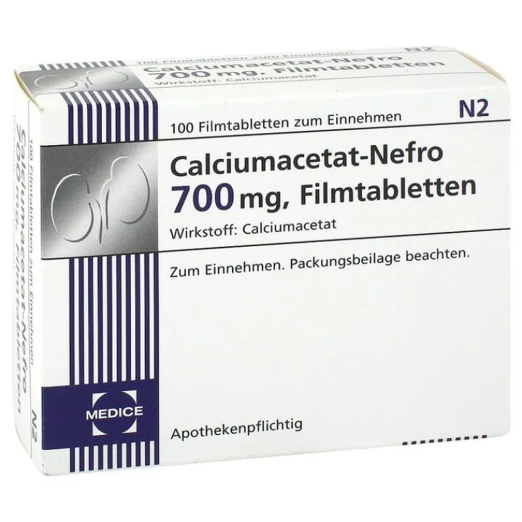 Calciumacetat Nefro 700 mg Filmtabletten, 100 St