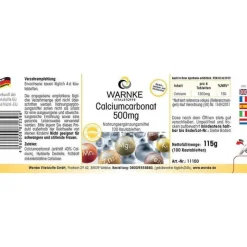 Outlet Warnke Calciumcarbonat 500 Kautabletten, 100 St
