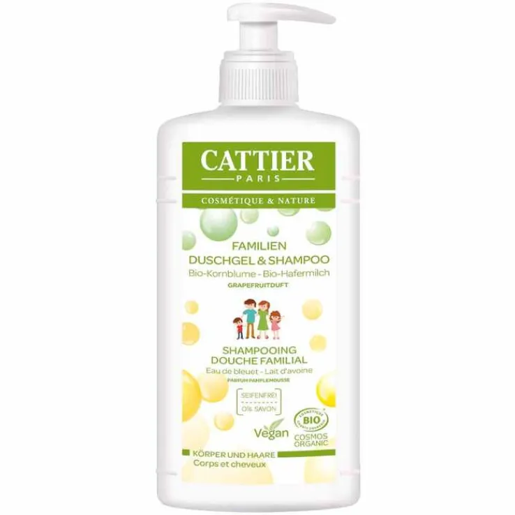 Cattier Moussant Familial Familien Duschgel und Shampoo, 500 ml