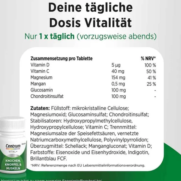 Centrum Vital + Knochen Knorpel & Muskeln Tabletten, 30 St