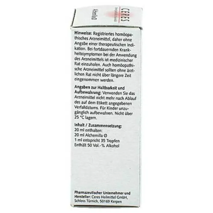 CERES Alchemilla Urtinktur, 20 ml