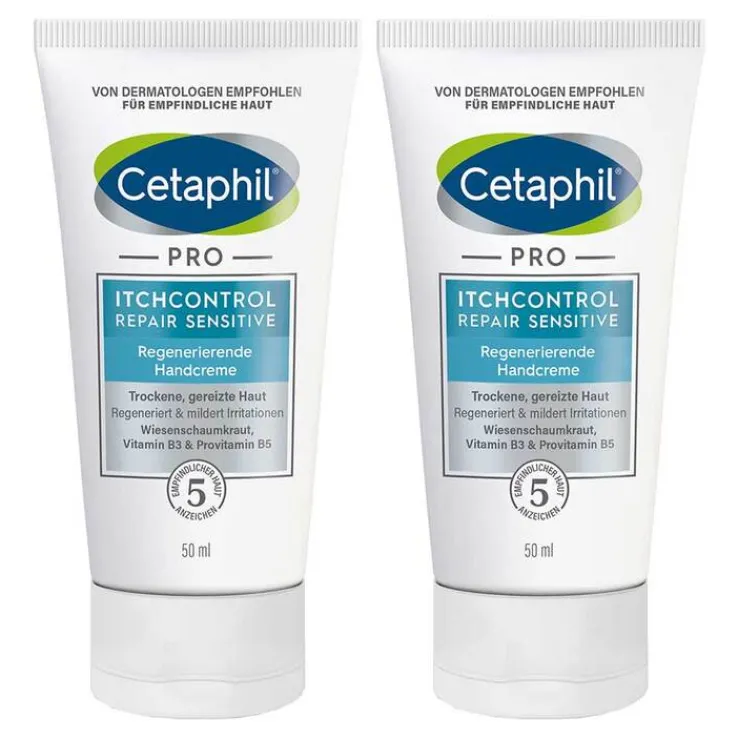 Cetaphil Pro Itch Control Repair sensitive regenerierende Handcreme, 2x50 ml
