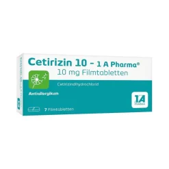 Cetirizin 10 – 1 A Pharma® Filmtabletten, 7 St