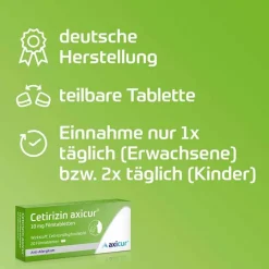 Hot axicur Cetirizin ® 10 mg Filmtabletten, 100 St