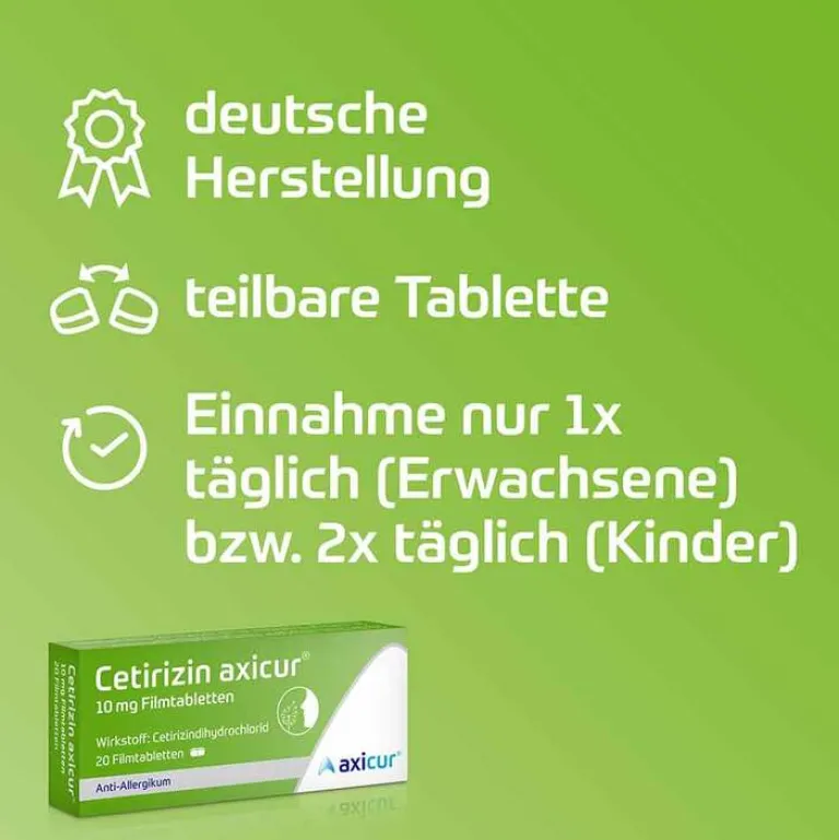 Hot axicur Cetirizin ® 10 mg Filmtabletten, 100 St