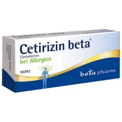 Outlet Beta Cetirizin ® Filmtabletten bei Allergien, 50 St