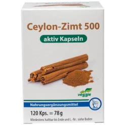 Ceylon-Zimt 500 aktiv Kapseln, 120 St