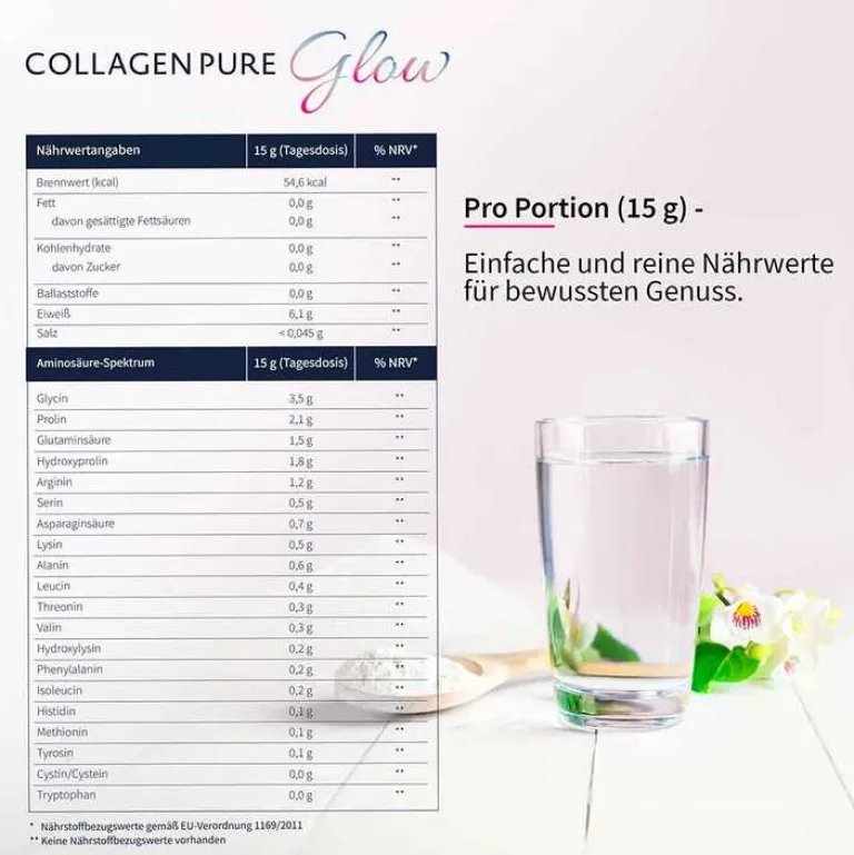 Outlet Collagen Pure Glow 100% reines Kollagen Pulver, 500 g