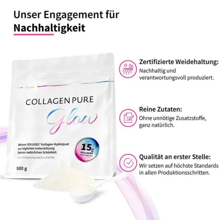 Outlet Collagen Pure Glow 100% reines Kollagen Pulver, 500 g