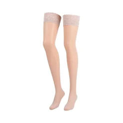 Outlet Calypso 140den Schenkelstrümpfe Größe 3 Spitzenhaftband sandel, 2 St Stütz- Und Reisestrümpfe