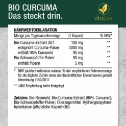 Hot Curcuma 3000 Bio Kapseln, 60 St Kurkuma Kapseln