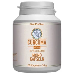 Curcuma 475 mg 95% Curcumin Mono-Kapseln, 60 St Kurkuma Kapseln