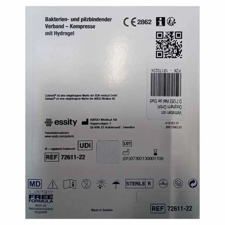 Cutimed Sorbact Gel Kompressen 7,5x7,5 cm, 12 St