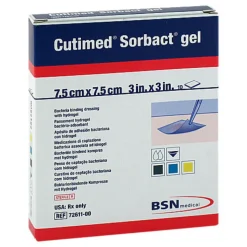 Cutimed Sorbact Gel Kompressen 7,5x7,5 cm, 10 St