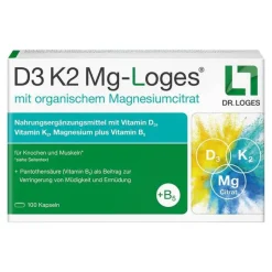 New D3 K2 MG-Loges Kapseln, 100 St