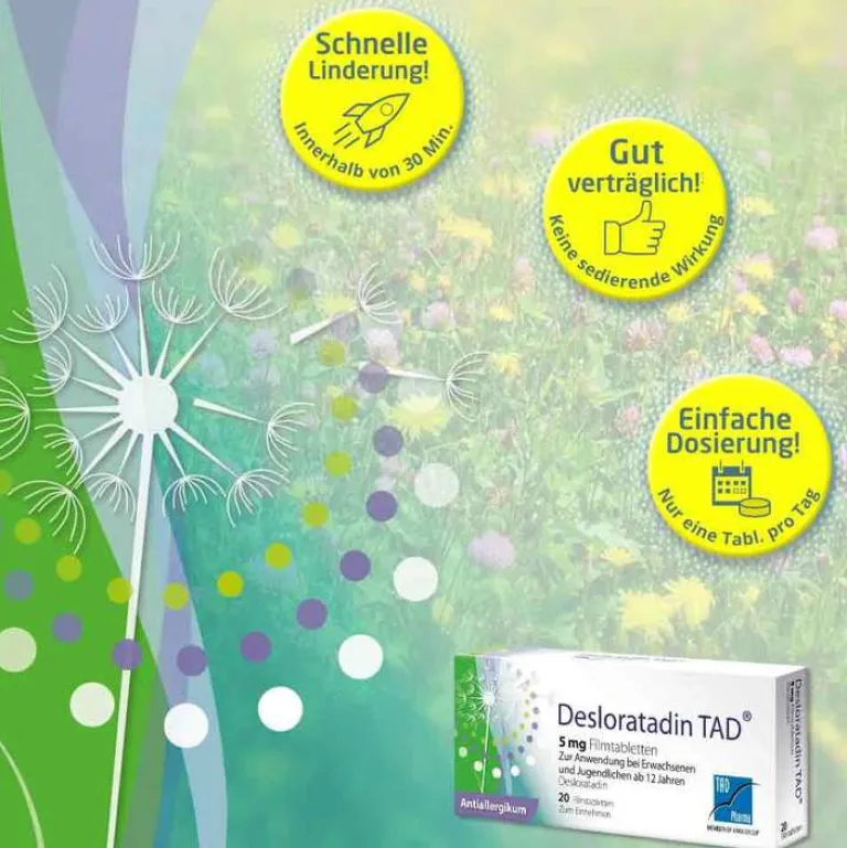 Clearance Deslorain ® 5 mg Filmtabletten, 20 St Desloratadin|Allergie Tabletten