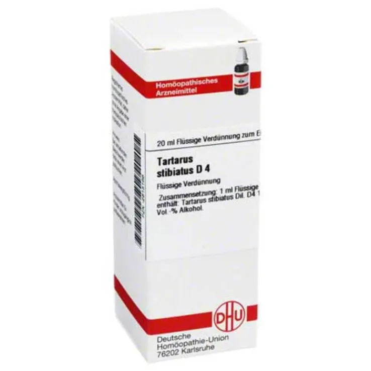 DHU Tartarus stibiatus D 4 Dilution, 20 ml