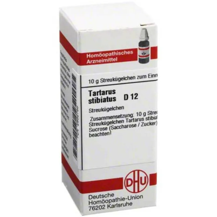 DHU Tartarus stibiatus D 12 Globuli, 10 g