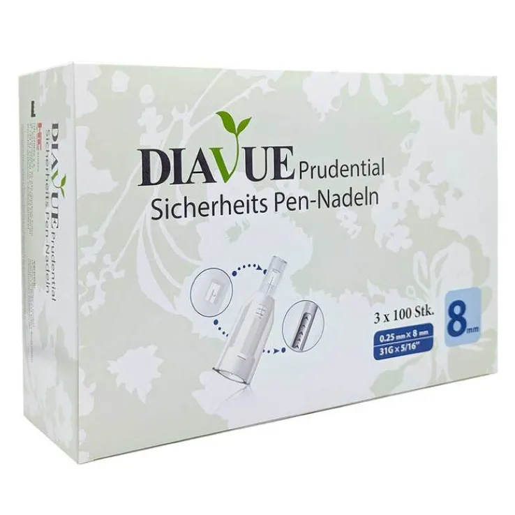 Diavue Prudential Sicherheits Pen-Nadeln 31 Gx8 mm, 3X100 St