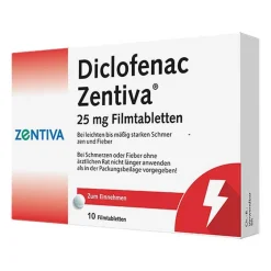 New Zentiva Diclofenac 25 mg Filmtabletten, 10 St