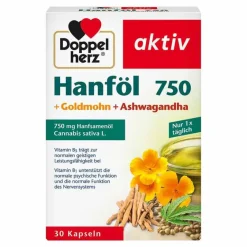 Online Hanföl + Goldmohn + Ashwagandha Kapseln, 30 St Ashwagandha