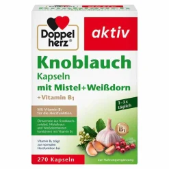 Doppelherz Knoblauch Kapseln mit Mistel + Weißdorn + Vitamin B1, 270 St