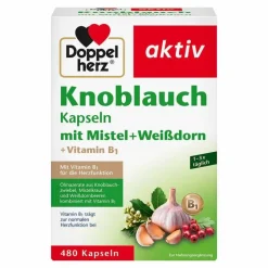 Sale Doppelherz Knoblauch Kapseln mit Mistel + Weißdorn + Vitamin B1, 480 St