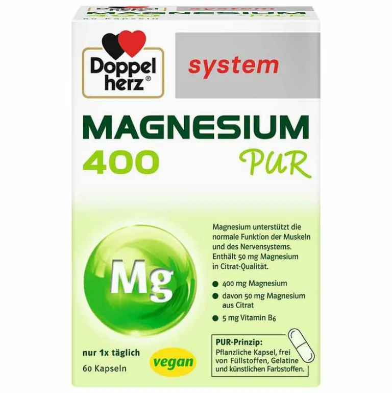New Doppelherz Magnesium 400 Pur system Kapseln, 60 St