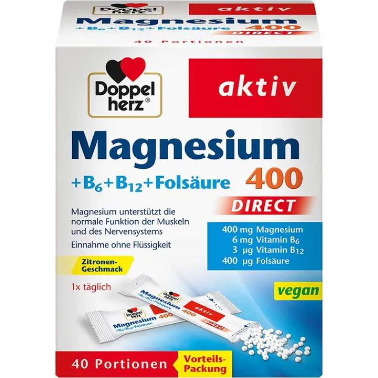 Doppelherz Magnesium+B-Vitamine direct Pellets, 40 St