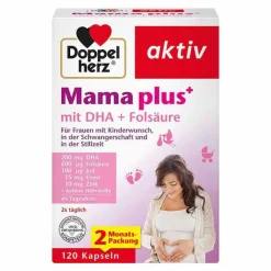 Discount Mama plus mit DHA + Folsäure Kapseln, 120 St Kinder Kinderwunsch Tabletten