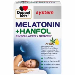 Hot Melatonin + Hanföl system Kapseln, 60 St Melatonin Tabletten