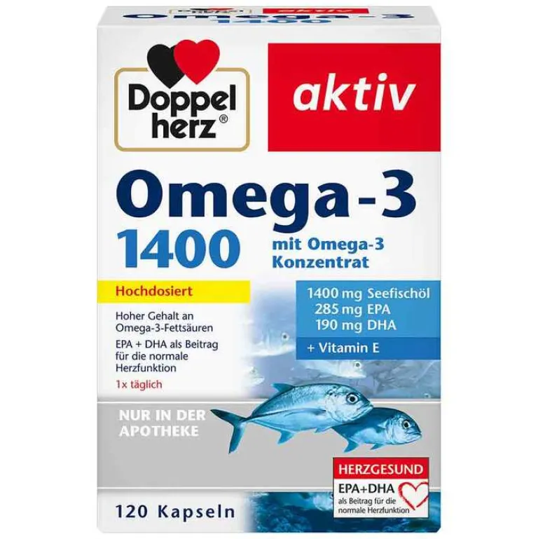Outlet Doppelherz Omega-3 1.400 Kapseln, 120 St