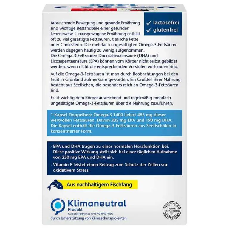 Outlet Doppelherz Omega-3 1.400 Kapseln, 120 St