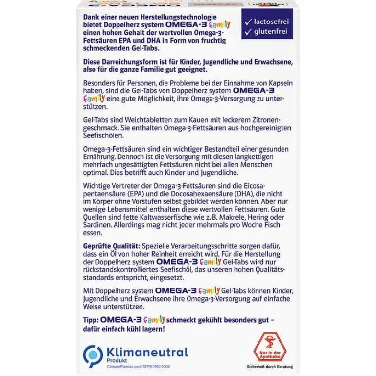 Online Doppelherz Omega-3 Gel-Tabs family system , 60 St