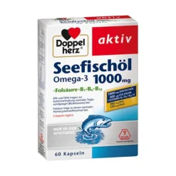 Online Seefischöl Omega-3 1000 mg+Folsäure Kapseln, 60 St Omega 3 Kapseln|Homocysteinspiegel