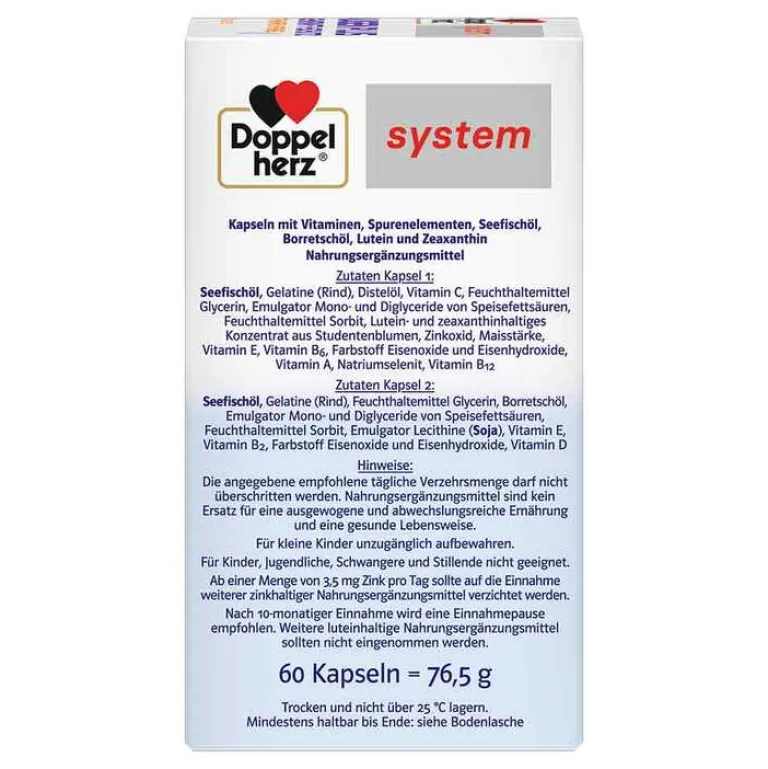 System Augen Plus Sehkraft +Schutz Kapseln, 60 St Augenvitamine