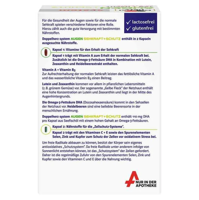 Best system Augen Sehkraft+Schutz Kapseln, 60 St Augenvitamine