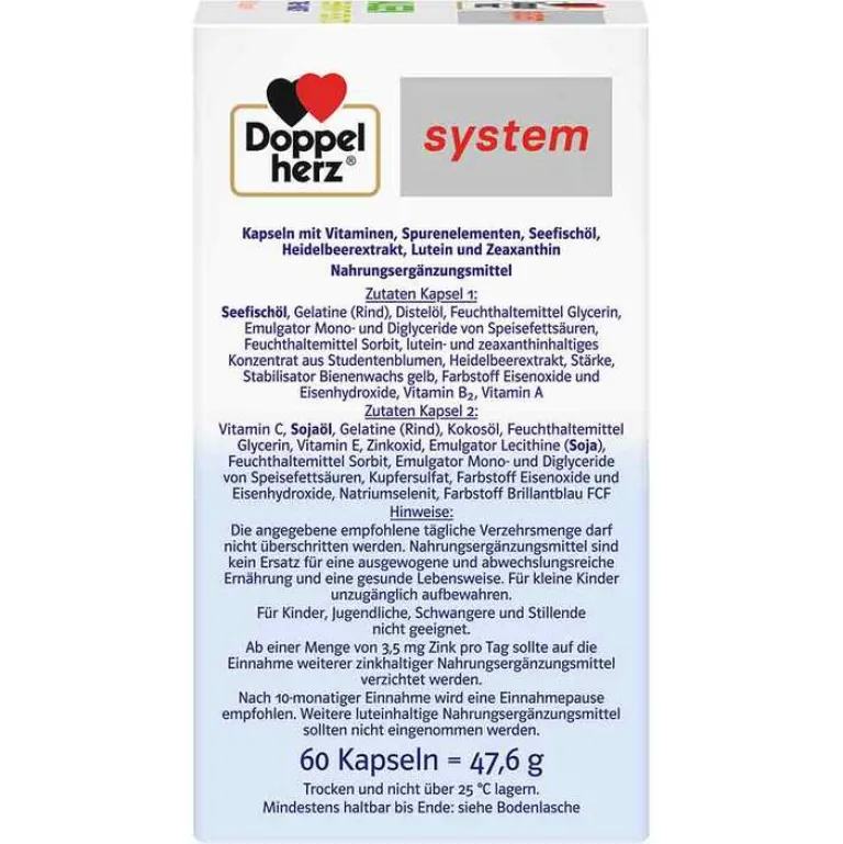 Best system Augen Sehkraft+Schutz Kapseln, 60 St Augenvitamine