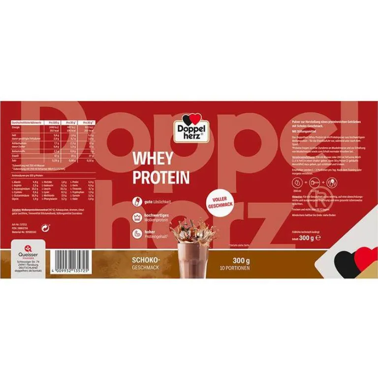 Clearance Doppelherz Whey Protein Schoko-Geschmack Pulver, 300 g