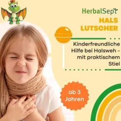 Hot Herbalsept Hals Lutscher Kids, 6 St Halsschmerztabletten
