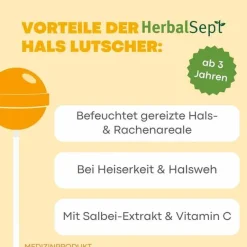 Hot Herbalsept Hals Lutscher Kids, 6 St Halsschmerztabletten