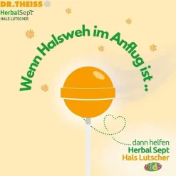 Hot Herbalsept Hals Lutscher Kids, 6 St Halsschmerztabletten