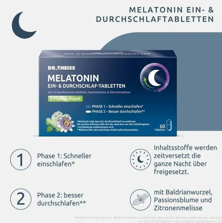 Clearance Dr. Theiss Melatonin Ein- & Durchschlaf-Tabletten, 60 St