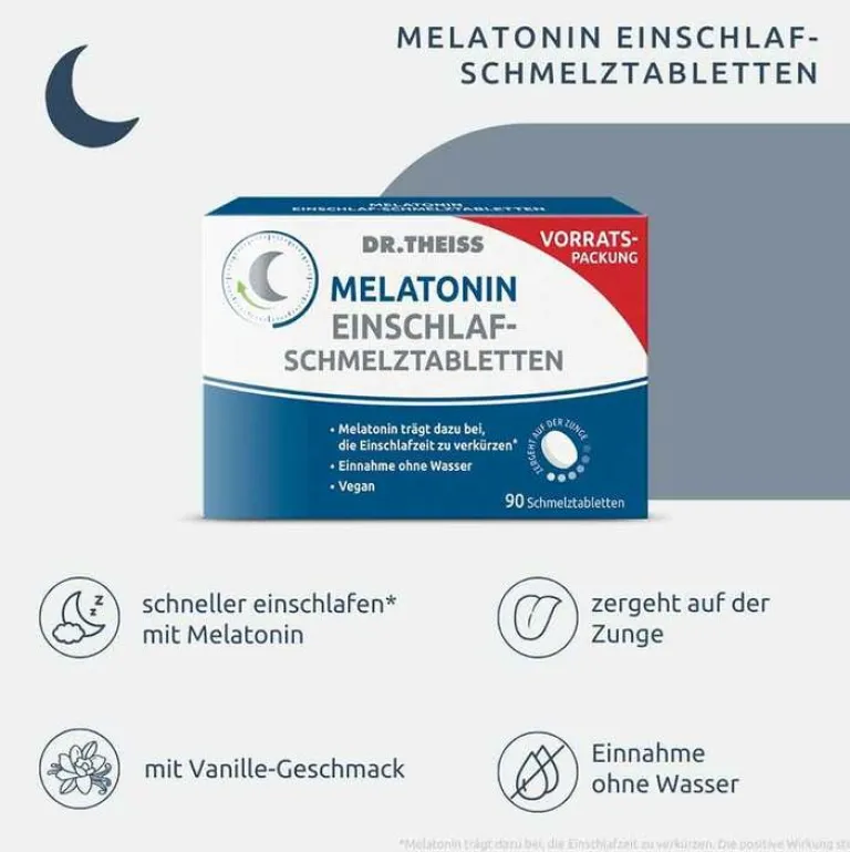Discount Melatonin Einschlaf-Schmelztabletten, 90 St Melatonin Tabletten