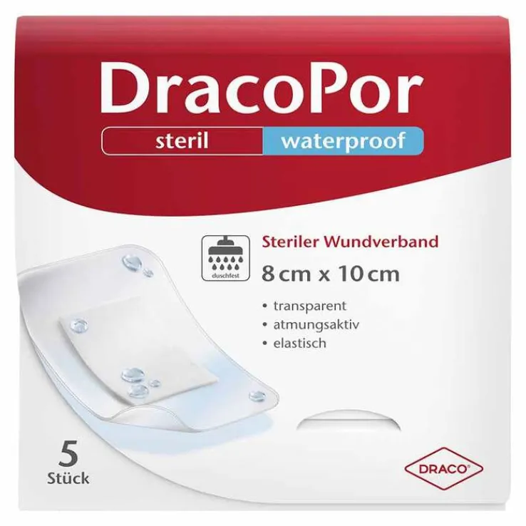 DracoPor waterproof Wundverband 8x10 cm steril, 5 St