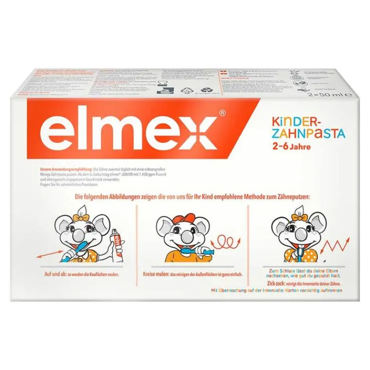 Elmex Kinderzahnpasta 2 - 6 Jahre Duo Pack, 2X50 ml