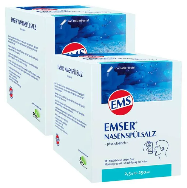 New Nasenspülsalz physiologisch Beutel, 2x100 St Schnupfen & Nasennebenhöhlen