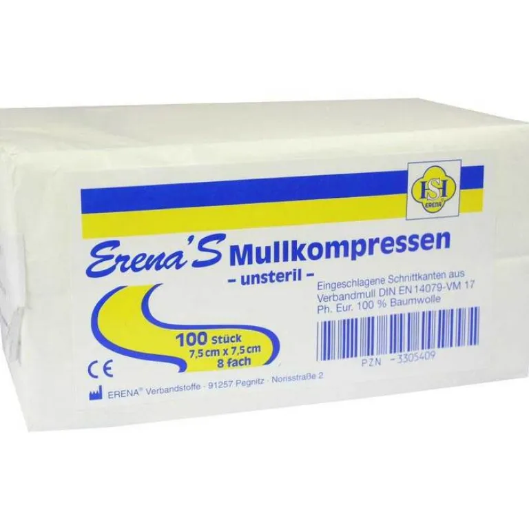 New Erena Unsteril Mullkompresse 7,5, 100 St