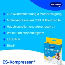 Hot ES-Kompressen ® Mullkompressen 7,5 cm x 7,5 cm steril, 5X2 St