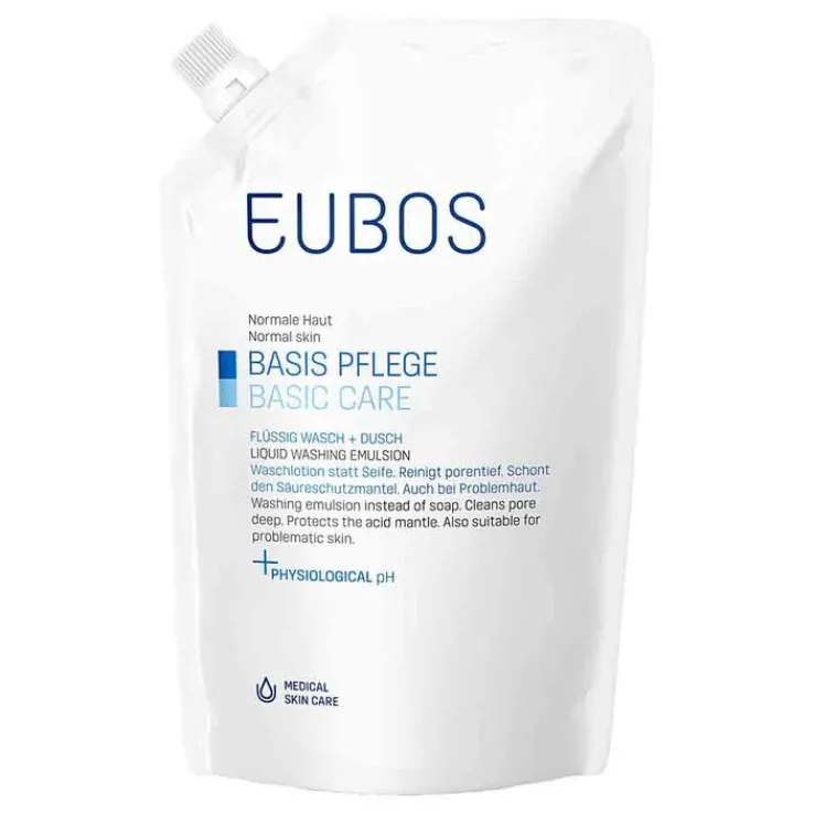 Eubos Flüssig blau unparfümiert Nachfüllbeutel, 400 ml